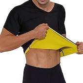 economico T-shirt e canotte attive da uomo-Da uomo Modellatore del corpo Camicia da ginnastica in vita Dimagrante Perdita di peso Effetto sudorazione Per Allenamento in Palestra Esercizio &amp; Fitness Corsa