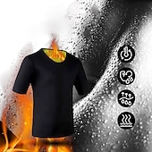 economico T-shirt e canotte attive da uomo-Da uomo Modellatore del corpo Camicia da ginnastica in vita Dimagrante Perdita di peso Effetto sudorazione Per Allenamento in Palestra Esercizio &amp; Fitness Corsa