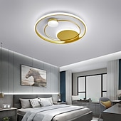 billige Taklamper med dimming-ledet taklampe 42cm 52cm nordisk kunst akryl ledet soverom taklampe gull svart sirkulær multi sirkel led taklampe luksus ac220v