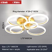 billige Taklamper med dimming-led taklampe sirkel ring nordisk gull akryl 2 3 5 6 hoder utvendig belysning stue taklampe enkel moderne kunst taklampe luksus ledet soverom lys ac220v