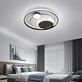 billige Taklamper med dimming-ledet taklampe 42cm 52cm nordisk kunst akryl ledet soverom taklampe gull svart sirkulær multi sirkel led taklampe luksus ac220v