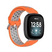 お買い得  Fitbitウォッチバンド-スマートウォッチバンド と互換性があります Fitbit Versa 4 Sense 2 Versa 3 Sense 合金 シリコーン スマートウォッチ ストラップ 弾性ある 調整可 ステンレス鋼のバックル スポーツバンド 置換 リストバンド