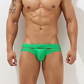 olcso Férfi úszónadrág-Férfi Fürdőruha Úszórövid Kivágott Egyszínű Tengerpart Úszómedence Sportos Szexi Világoskék Fekete Mikroelasztikus