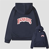 baratos Moletons masculinos com capuz-Homens Letra Moletom Moletons Moletom Manga Longa Moletom com capuz Com Capuz Legal Para Noite Scarlet antes e depois Grande vermelho antes de grande Inverno Designer