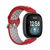 お買い得  Fitbitウォッチバンド-スマートウォッチバンド と互換性があります Fitbit Versa 4 Sense 2 Versa 3 Sense 合金 シリコーン スマートウォッチ ストラップ 弾性ある 調整可 ステンレス鋼のバックル スポーツバンド 置換 リストバンド