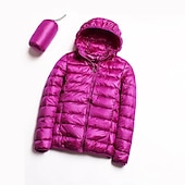 levne Puffer Jackets-dámská bunda s kapucí turistická péřová bunda duckdown zimní outdoor celorozepínací mikina s kapucí zateplená sbalitelná větruodolná ultra lehká (ul) bunda kabát top kemping lyže / snowboard rybaření červená modrá
