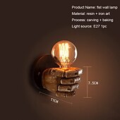 billige Vegglamper for innendørsbruk-lightinthebox antikk harpiks knyttneve vegglampe europeisk bar restaurant kafé dekorativ vegglampe venstre hånd høyre vegglampe juledekorasjon ac110v ac220v