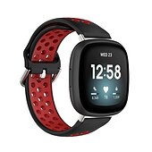 お買い得  Fitbitウォッチバンド-スマートウォッチバンド と互換性があります Fitbit Versa 4 Sense 2 Versa 3 Sense 合金 シリコーン スマートウォッチ ストラップ 弾性ある 調整可 ステンレス鋼のバックル スポーツバンド 置換 リストバンド