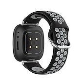 お買い得  Fitbitウォッチバンド-スマートウォッチバンド と互換性があります Fitbit Versa 4 Sense 2 Versa 3 Sense 合金 シリコーン スマートウォッチ ストラップ 弾性ある 調整可 ステンレス鋼のバックル スポーツバンド 置換 リストバンド