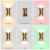 cheap Outdoor Wall Lights-1-Light 20cm Outdoor LED Wall Light Multi Color Up and Down Lighting Indoor Wall Lamp Hotels Courtyards Passages Gates Porch Corridor Modern 90-264V