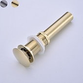 cheap Pop Up Drains-Brass Pop Up Sink Drain Stopper with Overflow Bathroom Faucet Vessel Vanity Sink Drainer