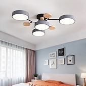 Недорогие Люстры-4/6/7 head macarone led потолочный светильник зеленый серый белый северный стиль регулируемый свет потолочный светильник простой журнал спальня лампа ac220v