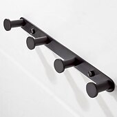cheap Robe Hooks-Robe Hook  Wall Mounted with 3 or 4 or 5 or 6 Hooks New Design Stainless Steel Bathroom Painted Finishes Black 1pc