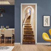 ieftine Autocolante Uși-Autocolante 3d Autocolante creative auto-adezive pentru uși Decorarea sufrageriei Autocolante de perete impermeabile pentru casa Autocolante de perete pentru dormitor living 77*200cm
