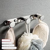 cheap Robe Hooks-Robe Hooks New Design Contemporary Stainless Steel Material Bathroom Wall Mounted 3 or 4 or 5 or 6 Hooks Silvery 1pc
