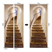 ieftine Autocolante Uși-Autocolante 3d Autocolante creative auto-adezive pentru uși Decorarea sufrageriei Autocolante de perete impermeabile pentru casa Autocolante de perete pentru dormitor living 77*200cm