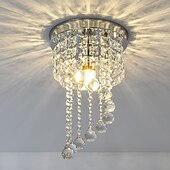 billige GCC Flushmounts og semi-flushmounts-20cm led lysekrone krystall taklampe lanterne desgin innfelt lys metall galvanisert moderne juledekorasjon 110-120v 220-240v