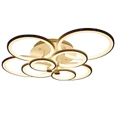 billige Taklamper med dimming-6-lys led dimbar taklampe innfelt lys sirkel design moderne stil enkelhet akryl 90w stue spisestue soverom lys armatur kun dimmes med fjernkontroll