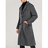 Χαμηλού Κόστους Ανδρική καμπαρντίνα-Ανδρικά Χειμερινό παλτό Μάλλινο Παλτό Πανωφόρι ΕΞΩΤΕΡΙΚΟΥ ΧΩΡΟΥ Γραφείο Χειμώνας Φθινόπωρο Πολυεστέρας Αντιανεμικό Ζεστό Εξωτερικά ενδύματα Ρούχα Κλασικό Πέτο