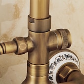 cheap Shower Faucets-Shower Faucet,Shower System/Rainfall Shower Head System Set Handshower Included pullout Rainfall Shower Vintage Style/Country Brass Mount Outside Ceramic Valve Bath Shower Mixer Taps
