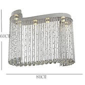 cheap Chandeliers-80cm LED Crystal Chandelier Modern Wave Design S Shaped Lantern Desgin Pendant Light Stainless Steel Electroplated 110-120V 220-240V