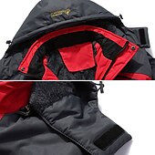 preiswerte Sportjacke-Herren Hoodie-Jacke Wanderjacke Skijacke Winter Draussen Winter Draussen Volltonfarbe warm halten Wasserdicht Windundurchlässig Fleece-Futter Oberbekleidung Windjacken Mantel Campen und Wandern Jagd