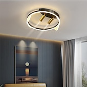 cheap Dimmable Ceiling Lights-40cm LED Ceiling Light Nordic Modern Black Gold Circle Design Flush Mount Lights Metal Painted Finishes Nature Inspired 220-240V