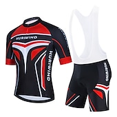 cheap Men&#039;s Clothing Sets-Men&#039;s Cycling Jersey with Bib Shorts Cycling Jersey with Shorts Short Sleeve Mountain Bike MTB Road Bike Cycling Black Red Blue Graphic Bike Clothing Suit 3D Pad Breathable Quick Dry Reflective