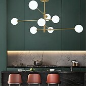 economico Modello a globo-Lampadario a led 105 cm oro lampada a sospensione stile nordico led sputnik design globo paralume in vetro metallo stile moderno elettrolitico 110-120v 220-240v
