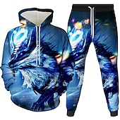 abordables Motif 3D-Homme Femme Ensemble de sweats à capuche 3D Bleu Dorée Arc-en-ciel Orange Marron Capuche Graphic 3D Motif Galaxie 2 Pièces Poche avant du quotidien 3D effet Motifs 3D Casual Vêtement Tenue Pulls
