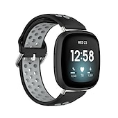 お買い得  Fitbitウォッチバンド-スマートウォッチバンド と互換性があります Fitbit Versa 4 Sense 2 Versa 3 Sense 合金 シリコーン スマートウォッチ ストラップ 弾性ある 調整可 ステンレス鋼のバックル スポーツバンド 置換 リストバンド