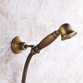 cheap Shower Faucets-Shower Faucet Set Handshower Included Vintage Style/Country Brass Mount Outside Ceramic Valve Bath Shower Mixer Taps/Single Handle/Yes/Single Handle Three Holes