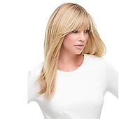 abordables perruque plus âgée-Halloween costumes perruque avant en or longue vague bouclée cheveux d&#039;aspect naturel 18 pouces perruques complètes pour les femmes de la mode (or, 18 &#039;&#039;)