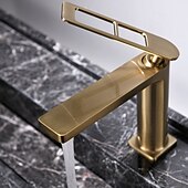 cheap Classical-Single Handle Bathroom Faucet, Painted Finishes/Electroplated/Chrome One Hole Centerset, Brass Bathroom Sink Faucet with Hollow Handle
