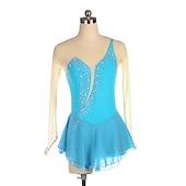 voordelige Schaatsjurken-Kunstschaatsjurk Dames Voor meisjes Schaatsen Jurken Zwart Geel Roze Netstof Spandex Hoge Elasticiteit Opleiding Wedstrijd Kunstschaatskleding Kristal / Bergkristal Lange mouw Schaatsen Kunstschaatsen