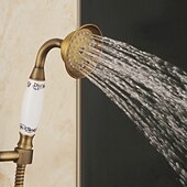 cheap Shower Faucets-Shower Faucet,Shower System/Rainfall Shower Head System Set Handshower Included pullout Rainfall Shower Vintage Style/Country Brass Mount Outside Ceramic Valve Bath Shower Mixer Taps