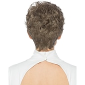 cheap Older Wigs-Synthetic Wig Wavy Short Brown Wigs Pixie Cut Wigs