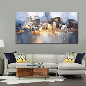 Недорогие Пейзажи-картина маслом ручная роспись стены искусство абстрактный городской пейзаж горизонт домашний декор декор свернутый холст без рамы не растянутый