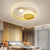 billige Taklamper med dimming-ledet taklampe 42cm 52cm nordisk kunst akryl ledet soverom taklampe gull svart sirkulær multi sirkel led taklampe luksus ac220v
