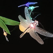 cheap Solar String Lights-Dragonfly Solar String Lights Outdoor 6.5M 30LEDs Waterproof Solar Fairy Lights 8 Modes Decorative Lights for Patio Garden Yard Fence Wedding Christmas Party Warm White RGB Multicolor