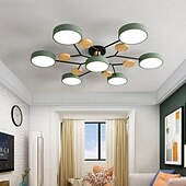Недорогие Люстры-4/6/7 head macarone led потолочный светильник зеленый серый белый северный стиль регулируемый свет потолочный светильник простой журнал спальня лампа ac220v