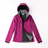 baratos Fleece &amp; Casacos 3 em 1-casaco feminino de caminhada softshell casaco com capuz casaco de lã de inverno impermeável exterior cor sólida térmica quente à prova de vento leve forro de lã casaco impermeável casaco de esqui escalada