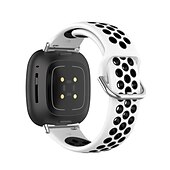 お買い得  Fitbitウォッチバンド-スマートウォッチバンド と互換性があります Fitbit Versa 4 Sense 2 Versa 3 Sense 合金 シリコーン スマートウォッチ ストラップ 弾性ある 調整可 ステンレス鋼のバックル スポーツバンド 置換 リストバンド