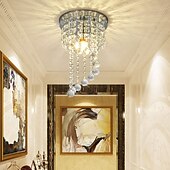 billige GCC Flushmounts og semi-flushmounts-20cm led lysekrone krystall taklampe lanterne desgin innfelt lys metall galvanisert moderne juledekorasjon 110-120v 220-240v