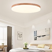 cheap Dimmable Ceiling Lights-26/38/48 cm LED Ceiling Light Nordic Wood Round Design Flush Mount Lights Nature Inspired 110-120V 220-240V