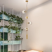 economico Modello a globo-4 6 teste lampada a sospensione oro stile nordico globo personalità bar lampada da tavolo moderna semplice fagiolo magico striscia di vetro decorazione natalizia ac220v ac110v