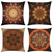 economico stile bohémien-floreale mandala bohemien cuscino 4 pz morbido piazza copertura del cuscino di tiro federa di qualità superiore lavabile in lavatrice cuscino esterno per divano divano letto sedia