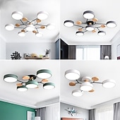 Недорогие Люстры-4/6/7 head macarone led потолочный светильник зеленый серый белый северный стиль регулируемый свет потолочный светильник простой журнал спальня лампа ac220v