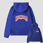 baratos Moletons masculinos com capuz-Homens Letra Moletom Moletons Moletom Manga Longa Moletom com capuz Com Capuz Legal Para Noite Scarlet antes e depois Grande vermelho antes de grande Inverno Designer