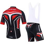 cheap Men&#039;s Clothing Sets-Men&#039;s Cycling Jersey with Bib Shorts Cycling Jersey with Shorts Short Sleeve Mountain Bike MTB Road Bike Cycling Black Red Blue Graphic Bike Clothing Suit 3D Pad Breathable Quick Dry Reflective